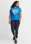 Fransa Floral Love Graphic T-Shirt, Cobalt Blue