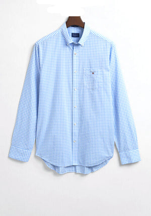 Gant Broadcloth Gingham Shirt, Capri Blue