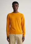 Gant Classic Cotton Crew Neck Sweater, Dark Mustard Orange