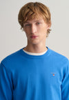 Gant Classic Cotton Crew Neck Sweater, Day Blue
