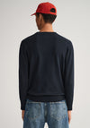 Gant Classic Cotton Crew Neck Sweater, Evening Blue