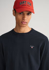 Gant Classic Cotton Crew Neck Sweater, Evening Blue