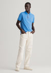 Gant Contrast Collar Pique Polo Shirt, Day Blue