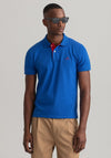 Gant Contrast Pique Collar Polo Shirt, Lapis Blue