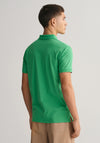 Gant Contrast Collar Pique Polo Shirt, Mid Green