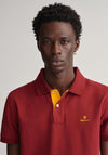 Gant Contrast Pique Collar Polo Shirt, Plumped Red
