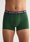 Gant Essentials 3 Pack Cotton Stretch Boxers, Green Multi