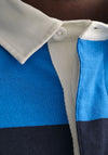 Gant Heavy Rugger Barstripe Polo Shirt, Day Blue