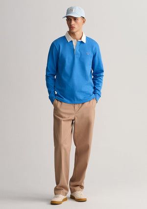 Gant Heavy Rugger Polo Shirt, Day Blue