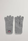 Gant Retro Shield Knitted Gloves, Dark Grey Melange