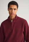 Gant Sacker Half Zip Sweater, Dark Burgundy