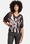 Gerry Weber Abstract Short Sleeve Top, Brown Multi