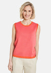 Gerry Weber Diamond Print Fine Knit Vest, Orange & Pink