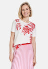 Gerry Weber Scallop Neck Printed T-Shirt, White Multi