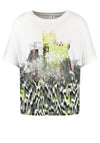 Gerry Weber Boxy Front Print T-Shirt, White Multi