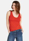 Gerry Weber Satin Trim Neck Vest Top, Red