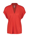 Gerry Weber Ruched V Neck Top, Red