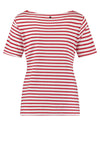 Gerry Weber Striped Boat Neck T-Shirt, Red & White