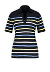 Gerry Weber Striped Polo Shirt, Navy Multi