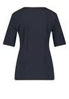 Gerry Weber Satin Trim Neck T-Shirt, Navy