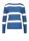 Gerry Weber Stripe Block Fine Sweater, Blue & White