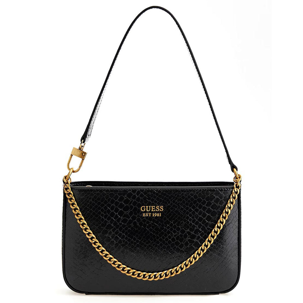 Guess Katey Croc Mini Shoulder Bag, Black McElhinneys