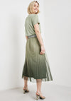 Gerry Weber Glitter Pleated Midi Skirt, Green