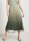 Gerry Weber Glitter Pleated Midi Skirt, Green