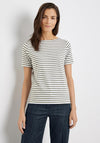 Gerry Weber Striped Boat Neck T-Shirt, Khaki & White