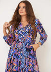 Girl in Mind Angela Print Maxi Shirt Dress, Blue Multi