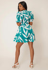 Girl in Mind Elise Mini Dress, Green & White