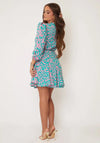 Girl in Mind Eve Mini Dress, Pink & Turquoise