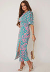 Girl in Mind Samira Animal Print Dress, Pink & Turquoise