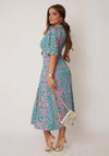 Girl in Mind Samira Animal Print Dress, Pink & Turquoise