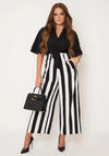 Girl in Mind Elizabeth Stripe Leg Jumpsuit, Black & White