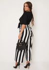 Girl in Mind Elizabeth Stripe Leg Jumpsuit, Black & White