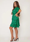 Girl In Mind Felicity Zebra Print Mini Dress, Green