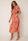 Girl In Mind Maya Print Tiered Midi Dress, Rust