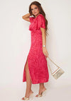 Girl In Mind Serena Zebra Print Midi Dress, Pink
