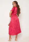 Girl In Mind Serena Zebra Print Midi Dress, Pink