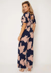 Girl In Mind Deena Floral Wide Leg Jumpsuit, Navy & Blush