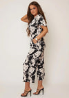 Girl In Mind Laura Floral Culotte Jumpsuit, Black & Blush