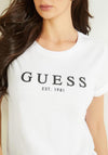 Guess Womens Simple Graphic T-Shirt, White