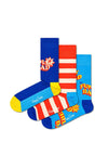 Happy Socks Father of the Year 3 Pair Socks Gift Set, Blue Multi