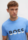 Hugo Boss Colour Blocked Logo Print T-Shirt, Blue