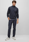 Hugo Boss Curved Logo Half Zip Sweater, Dark Blue