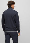 Hugo Boss Curved Logo Half Zip Sweater, Dark Blue