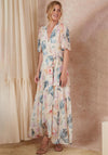 Hope & Ivy Carin Floral Wrap Maxi Dress, Cream Multi