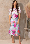 Hope & Ivy Linnetta Satin Floral Midi Dress, Multi