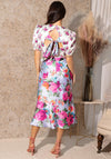 Hope & Ivy Linnetta Satin Floral Midi Dress, Multi